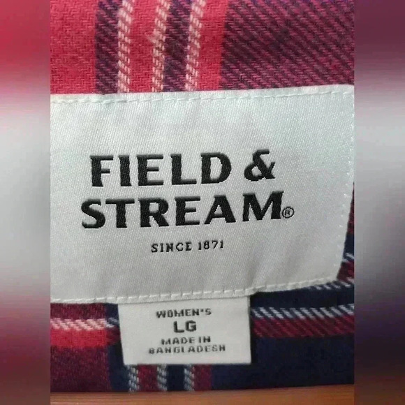 NWT Field & Stream Women's Classic Lightweight Flannel Shirt | Red Plaid | Large - Picture 3 of 6